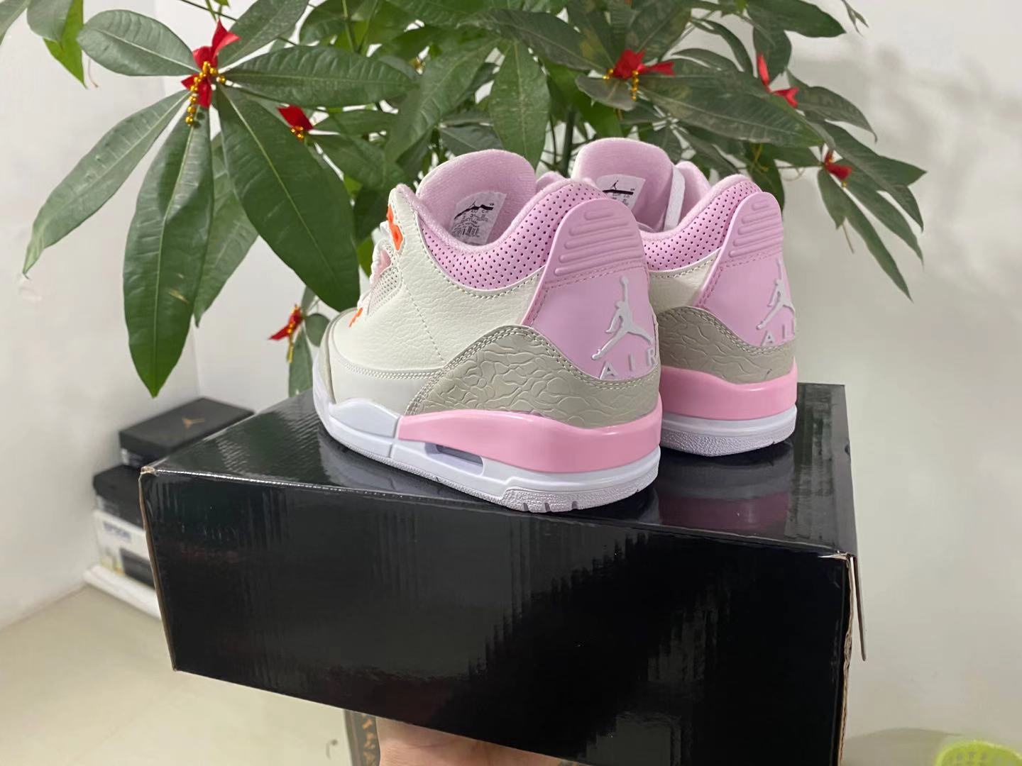 2020 Women Air Jordan 3 White Pink Shoes